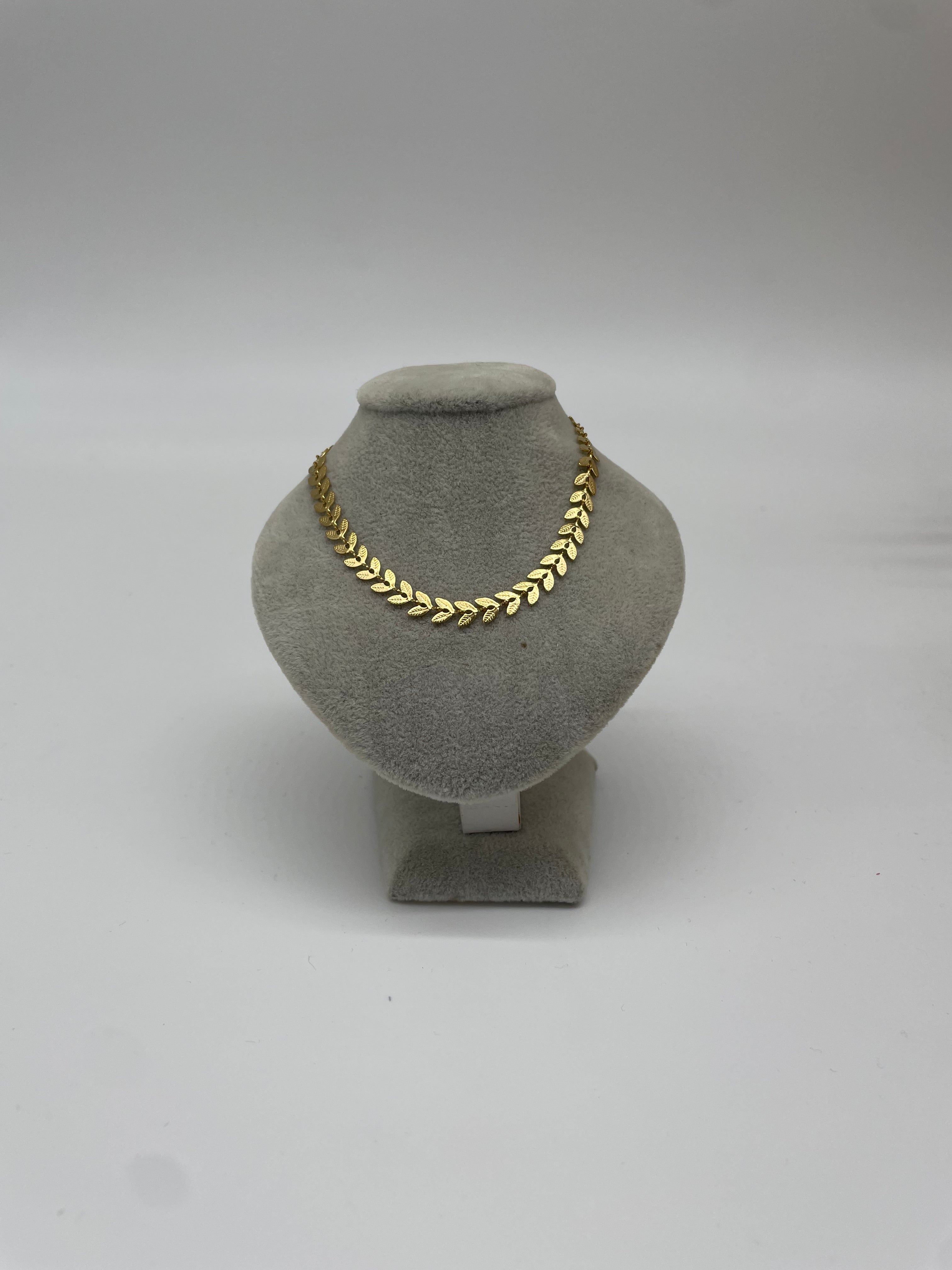 Collana foglia greca oro