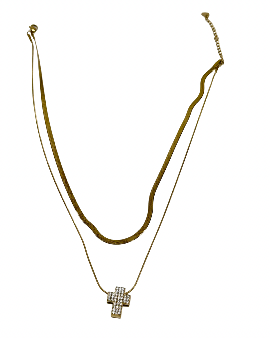 Doppia collana con croce
